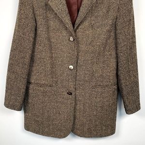 Limited VTG Women's Wool Blend Brown/Tan‎ 3 Button Front Blazer M